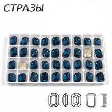 CTPA3bI Crystal Glitter Blue Color Octagon Shape Sew On Rhinestones With Silver/Gold Claw Sewing Stones DIY Wedding Dress Crafts 2024 - buy cheap