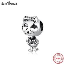 Authentic 100% 925 Sterling Silver 2020 Charms Skull Girl CZ Charm Fit Original Bracelets Women DIY Gift Jewelry Crystal 2024 - buy cheap