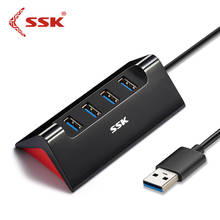 SSK usb-хаб 3,0 Multi USB 3,0/2,0 высокоскоростной разветвитель 4 порта usb-хаб для ПК планшета ноутбука коврик для мыши аксессуар устройство для чтения карт SD TF 2024 - купить недорого