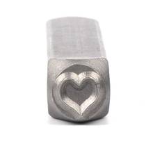 Herramienta de estampado de corazón, diseño de acero, sello en relieve, punzón de mano, joyería artesanal 2024 - compra barato