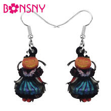 Bonsny Acrylic Halloween Anime Pumpkin Doll Earrings Drop Dangle Festival Decoration Jewelry Women Girls Teens Charms Party Gift 2024 - buy cheap