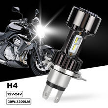 Bombilla de faro LED h4 para motocicleta, lámpara de haz alto/bajo de 30W, 3200LM, 9003 K, 12V, 24V, phare, 6000 2024 - compra barato