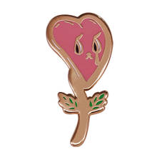 Sad Flower Pin Leaf Plant Badge Super Cute Gift For Friends 2024 - buy cheap