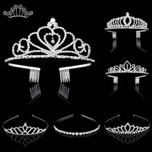 Bridal Crystal Tiaras and Crowns Headband Kid Flower Girls Bridesmaid Wedding Hair Accessiories Hair Jewelry 2024 - buy cheap