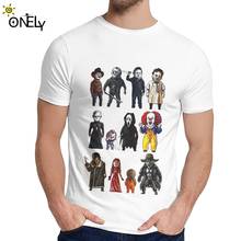 Camiseta de cuello redondo con imagen personalizada para hombre, camisa de algodón puro, con estampado de íconos de película de terror de Stephen King, de ocio, talla estadounidense, S-6XL 2024 - compra barato