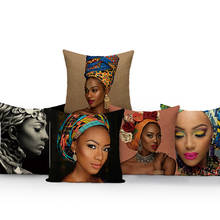 Funda de cojín de estilo africano para mujer, cubierta de almohada estampada, decoración del hogar para sala de estar y dormitorio 2024 - compra barato