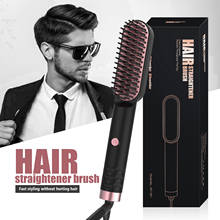 2021 Men Anti-static Beard Straightener Electric Hair Straightening Brush Flat Iron Digital Beard Straightening Comb 2024 - buy cheap