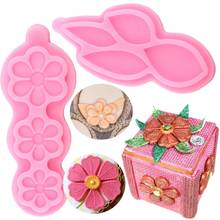 Stitched Leaves Flower Border Silicone Molds Cupcake Topper Fondant Mold Cake Decorating Tools Candy Chocolate Gumpaste Moulds 2024 - buy cheap