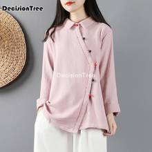 Qipao suave de estilo chino para mujer, camisa china de hanfu, blusa de algodón liso, qipao oriental, 2021 2024 - compra barato