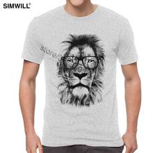 The King Lion Of The Library Tee Shirts Unique Summer Pure Cotton Tshirt Men Short Sleeves O Neck T-Shirt 2024 - buy cheap