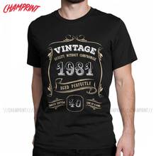 Men 40th Birthday Gift 1981 Aged Perfectly T Shirts 100% Cotton Clothing Short Sleeve Round Collar Tee Shirt Adult T-Shirts 2024 - buy cheap