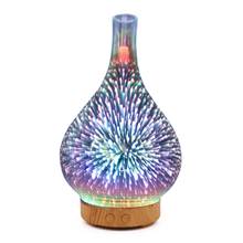 3D фейерверк Стекло ваза Форма увлажнитель воздуха с светодиодный ночной Светильник арома-диффузор для эфирных масел, тумана, ультразвуковой увлажнитель 2024 - купить недорого