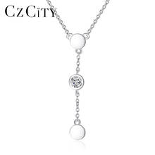 CZCITY-Collar de cadena de eslabones de plata esterlina 925 para mujer, Gargantilla, Collar de circonita cúbica, joyería 2024 - compra barato