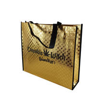 Wholesale 500pcs/Lot Metallic Non Woven Shopping Bags with Logo Classic Gold Coated Fabric Clothing Bag with Handles 2024 - buy cheap
