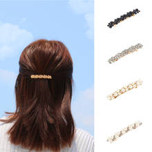 Woman Elegant Geometric Crystal Pearl Hairpins Korean Hair Clips Alloy Barrettes Hair Accessories Hair Grips Rhinestone Headwear 2024 - buy cheap