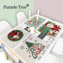 42*32cm feliz natal padrão tapete de mesa criativo papai noel guardanapo de mesa decoração da cozinha do casamento placemat jantar placemats almofadas 2024 - compre barato