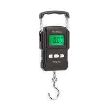 Báscula electrónica con retroiluminación para pesca, peso de 75Kg/10g, portátil, Digital, gancho colgante, con cinta métrica 2024 - compra barato