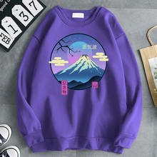 Vaporwave Mountain Fuji Print Men Hoodies Hip Hop Fashion Hooded Pullovers Comics Loose Sweatshirts Casaul Fleece Hoodies Man 2024 - buy cheap