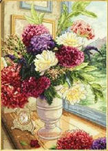 Kit de flores em formato de cruz de contagem, rosto e flores em vaso chinelos 70-35328 2024 - compre barato