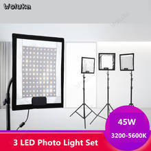 Suporte de luz para painel de fotografia, conjunto dobrável de lâmpadas de led, kit portátil, controle remoto, 3 luzes de vídeo foto, cd50, t10 2024 - compre barato