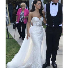 Sweetheart Lace Mermaid Wedding Dresses with Beaded Tulle Detachable Train Bridal Gowns Country Robe De Marrige 2024 - buy cheap