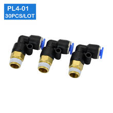 Alta qualidade 30 pces de PL4-01, 1/8 "rosca masculina para 4mm cotovelo conector pneumático encaixes 2024 - compre barato