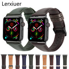 Genuine Leather strap for Apple watch 5 band 44mm 40mm iwatch band 42mm 38mm band bracelet for apple Watch 6 se 4 3 Accessories 2024 - buy cheap