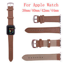 Leather Watchband for Apple Watch Band Series 5/4/3/2/1 Sport Leather Bracelet 42mm 44mm 38mm 40mm Strap For iwatch Band 2024 - buy cheap
