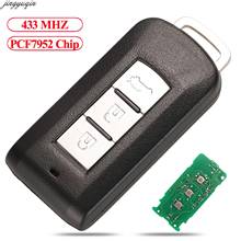 Jingyuqin chave de carro com controle remoto, 433mhz, chip pcf7952, para mitsubishi lancer outlander asx, com 3 botões inteligentes de emergência 2024 - compre barato