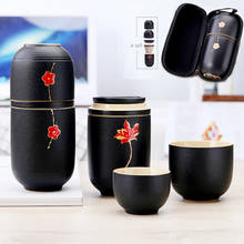Juego de té de cerámica portátil, juego de tazas de estilo japonés, tetera para ceremonia al aire libre, kung fu 2024 - compra barato