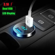 Cargador de coche USB Dual 3.1A, pantalla LED para Chrysler 200 300C Aspen Pacifica PT Cruiser Sebring Town Country Ypsilon Delta Portal 2024 - compra barato