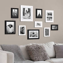 Marcos de fotos de madera clásicos para colgar en la pared, decoración de fotos, color blanco y negro, 10 unids/set por juego 2024 - compra barato