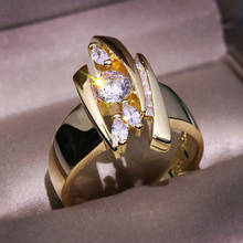 Modyle-Anillo de boda de lujo para mujer, joya de Color dorado real con piedra de circón cúbico, Midi, venta al por mayor 2024 - compra barato