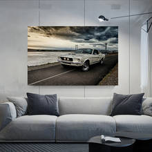 Arte clásico de Mustang GTR para coche deportivo, pintura en lienzo, carteles de coche, Cuadros, arte de pared para sala de estar, decoración del hogar (sin marco) 2024 - compra barato