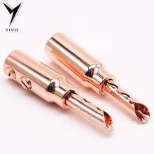 8pcs Hi-end HiFi 0668-CU-R Audio Video Red Pure Copper plating silver banana Plug Connector 2024 - buy cheap