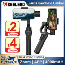 KEELEAD-estabilizador de cardán de mano de 3 ejes, S5B, para iPhone 11, 12, XS, XR, Gopro, cámara de acción, carga para teléfono inteligente, Control de Zoom 2024 - compra barato