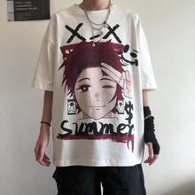 Kimetsu no Yaiba Hip Hop Streetwear Summer Casual Loose Cartoon t-shirt Kamado Tanjiro Short Sleeve tees shirts 2024 - buy cheap