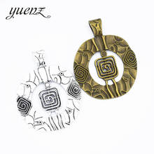 YuenZ-colgantes redondos de color plateado antiguo para pulsera, collar, accesorios de joyería, fabricación de joyas Diy, 72x57mm, B152, 1 ud. 2024 - compra barato