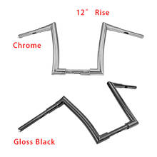 Motorcycle Parts Triple Chrome Gloss Black 12" Rise Ape Bar Handlebar 1" Clamp For Harley Most Dyna Softail Sportster XL 883 2024 - buy cheap