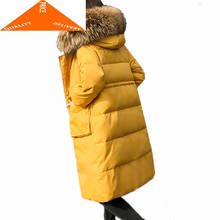 Women Winter Jacket 2020 New Korean Fashion White Duck Down Coat Ladies Long Clothes Big Fur Tops Chaqueta Mujer LWL998 2024 - buy cheap
