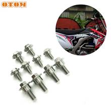 OTOM Motorcycle Shrouds Side Covers Bolt 10 Pcs M5 M6 Motocross Fuel Tank Fairing Stainless Steel Screws For HONDA CRF250R 250X 2024 - buy cheap