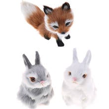 1PCS Simulation Mini Pocket Toy Cute Artificial Animal Small Rabbit Fox Plush Toys Kids Toys Decorations Birthday Gift 2024 - buy cheap