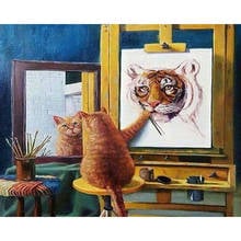 Pintura por números de gato, faça você mesmo pintura por números de gato, pintura de animais, arte para parede, imagem moderna decoração de casa 2024 - compre barato