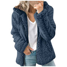 Fashion Women Casual Hooded Plush Warm Jackets Zipper Cardigan Tops Coat Abrigo Mujer Jacket Куртки Женские Весна 2021 2024 - buy cheap