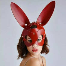 Новое поступление милый, костюм на Хэллоуин, маскарадный костюм длинные уши кролика Половина маска бандаж маски для костюмированной вечеринки декор 2024 - купить недорого