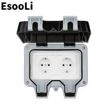 Esooli-Toma de corriente de pared impermeable IP66, 16A, doble estándar europeo, con conexión a tierra, CA 110 ~ 250V 2024 - compra barato