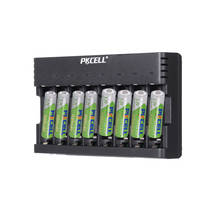 PKCELL 4Pcs AA 2200MAH and 4Pcs AAA 850MAH LSD With 8slot nimh or nicd aa or aaa charger charge 1 to 8pcs batteria USB interface 2024 - buy cheap