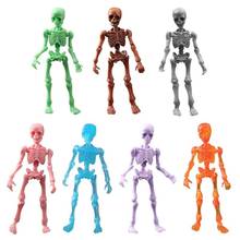 Movable Mr. Bones Skeleton Human Model Skull Full Body Mini Figure Toy Halloween  2024 - buy cheap