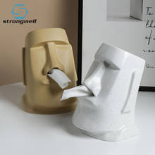 Strongwell Moai Sculpture & Statue Tissue Box Household Supplies Creative Personality Paper Holder Home Decor Figurines Craft 2024 - buy cheap