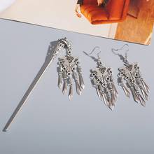 1/2pcs Geometric Earring And Hairpin Set Gypsy Earrings For Women Girl Accessory Hair Sticks Chinese Style Indian Jewelry 2024 - buy cheap